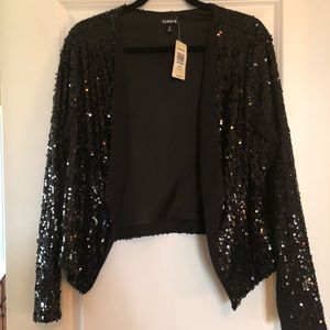 Torrid Sequin Blazer - Black, size 0 or XL or 1x